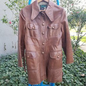 Vintage Dallara Racing Italy Antelope Brown Leather Belt Spy Women's S Jacket